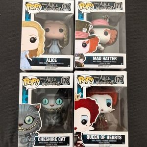 Disney Funko Pops Alice in Wonderland, Complete Set of 4